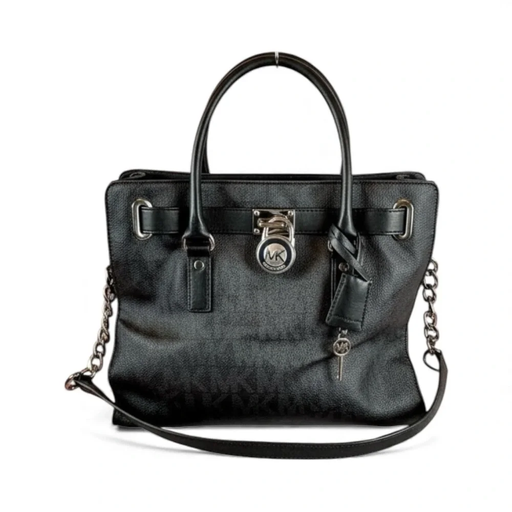 Michael Kors Hamilton Satchel in black saffiano leather